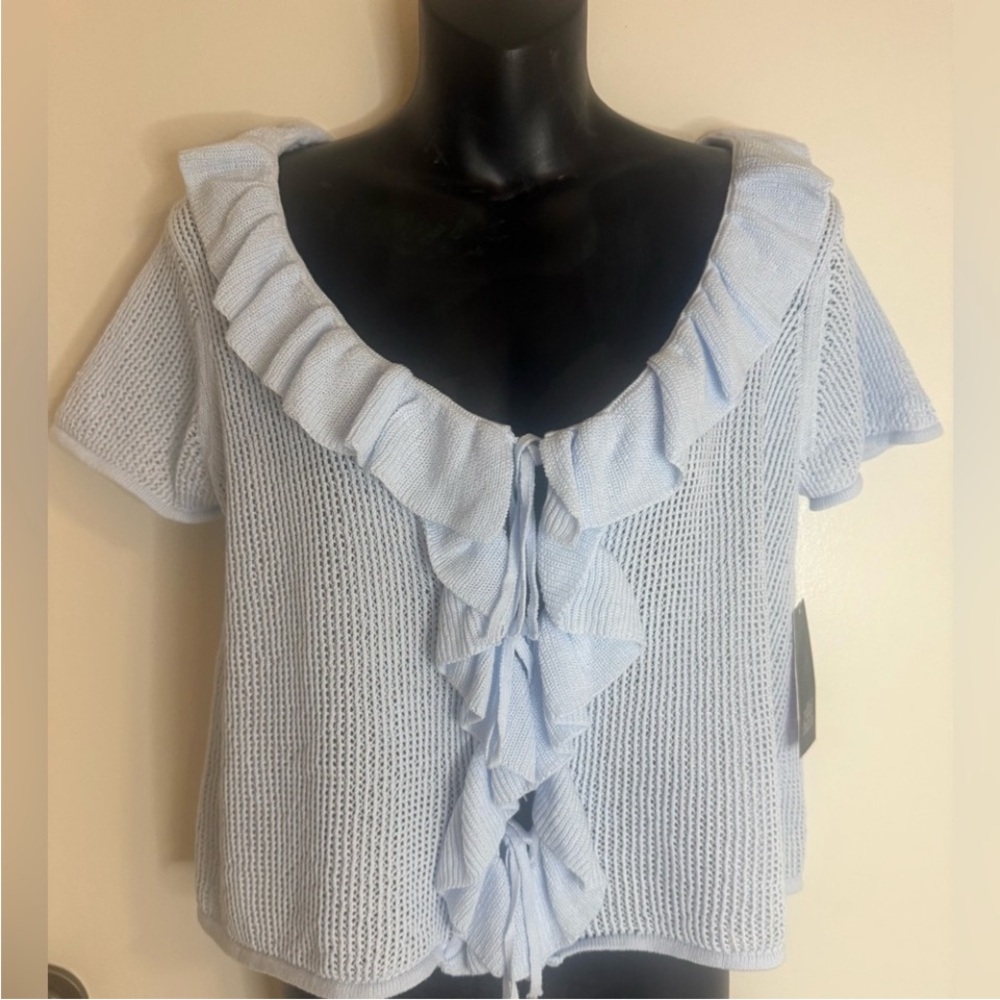 Wild Fable Light Blue‎ Ruffle Blouse - Picture 3 of 6